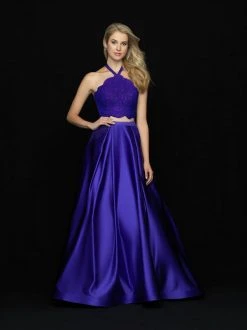 Formal Gowns Madison James - 18-672 Two Piece Halter A-line Dress
