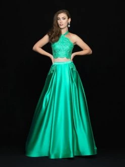 Formal Gowns Madison James - 18-672 Two Piece Halter A-line Dress