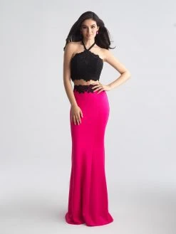 Formal Gowns Madison James - 18-673 Lace Two Piece Sheath Dress