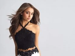 Formal Gowns Madison James - 18-673 Lace Two Piece Sheath Dress