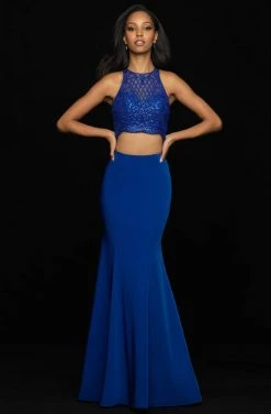 Formal Gowns Madison James - 18-688 Beaded Halter Trumpet Dress 9 Formal Gowns Madison James - 18-688 Beaded Halter Trumpet Dress