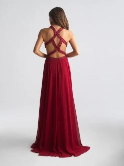 Formal Gowns Madison James - 18-694 Beaded Halter A-line Dress