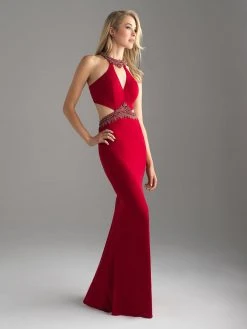 Madison James - 18-701 Beaded High Halter Sheath Dress Formal Gowns 9 Madison James - 18-701 Beaded High Halter Sheath Dress Formal Gowns