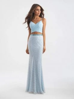 Madison James - 18-711 Two Piece V-neck Sheath Dress