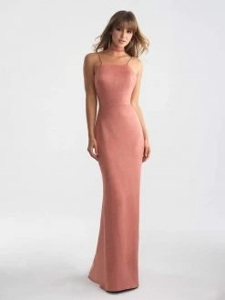 Madison James - 18-713 Suede Square Sheath Dress Formal Gowns