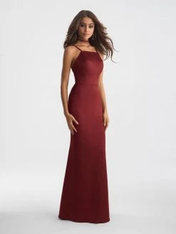 Madison James - 18-713 Suede Square Sheath Dress Formal Gowns