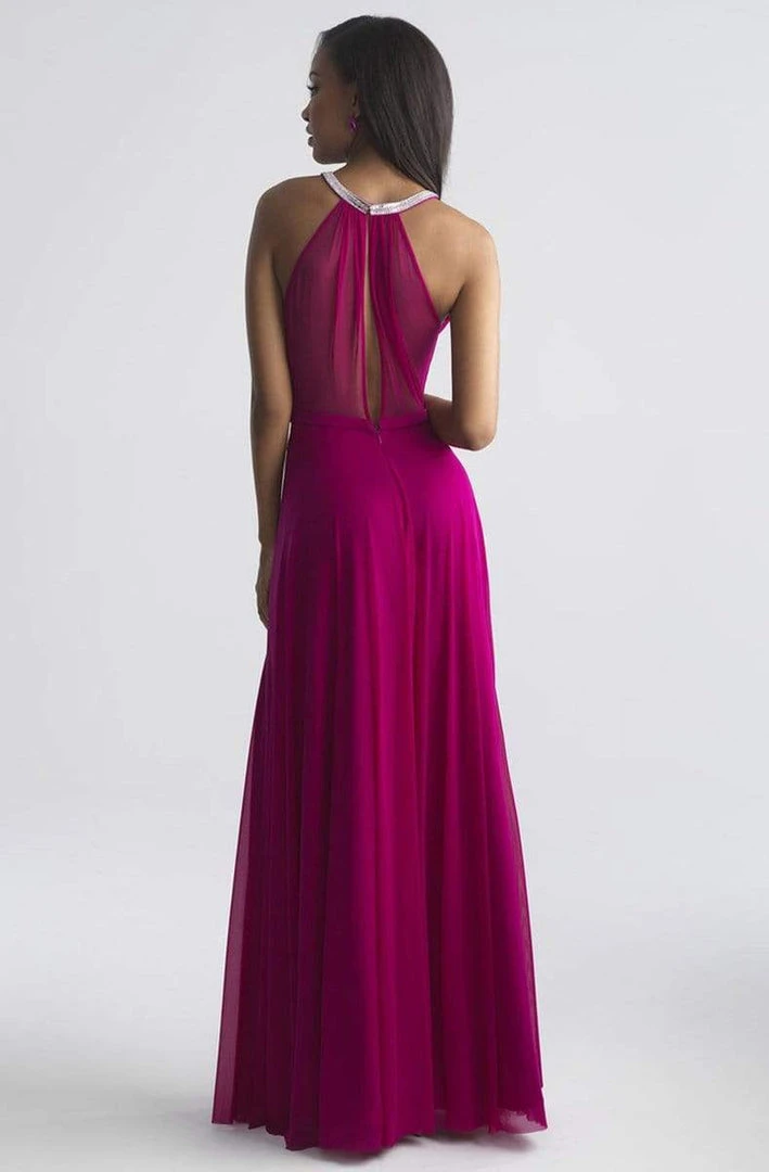 Formal Gowns Madison James - 18-724 Halter Style Drape Chiffon A Line Dress 4 Formal Gowns Madison James - 18-724 Halter Style Drape Chiffon A Line Dress