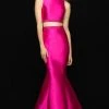Formal Gowns Madison James - 18-731 Two-Piece Bow Accented Mikado Mermaid Gown