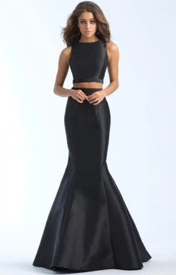 Formal Gowns Madison James - 18-731 Two-Piece Bow Accented Mikado Mermaid Gown