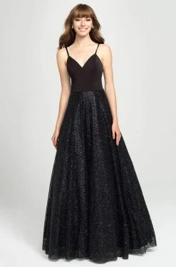 Madison James - 19-100 Sleeveless Crisscrossed Tulle A-Line Gown