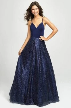 Madison James - 19-100 Sleeveless Crisscrossed Tulle A-Line Gown