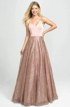 Madison James - 19-100 Sleeveless Crisscrossed Tulle A-Line Gown