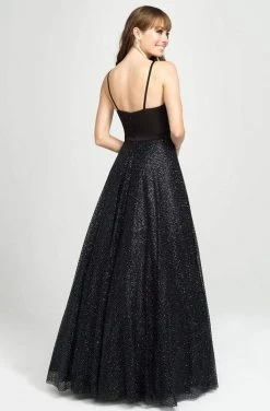 Madison James - 19-100 Sleeveless Crisscrossed Tulle A-Line Gown