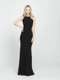 Formal Gowns Madison James - 19-104 Ruched Open Back Sheath Gown