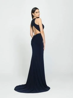 Formal Gowns Madison James - 19-104 Ruched Open Back Sheath Gown