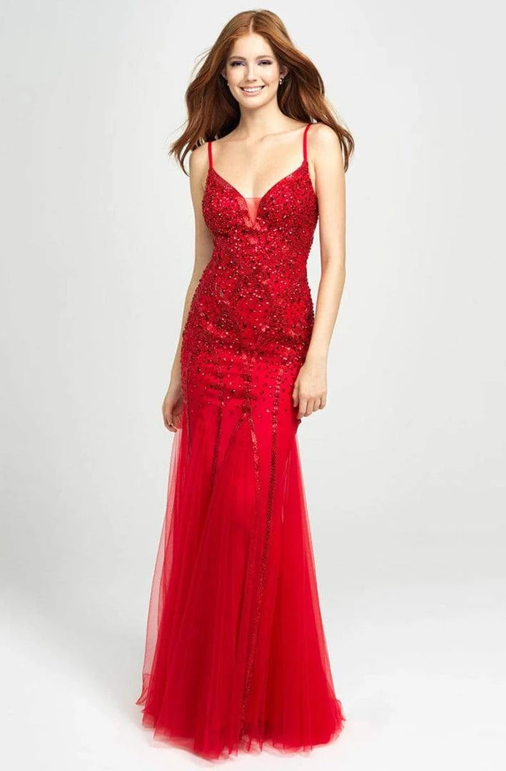 Madison James - 19-105 Beaded Plunging Bodice Godet Trumpet Gown Formal Gowns 5 Madison James - 19-105 Beaded Plunging Bodice Godet Trumpet Gown Formal Gowns