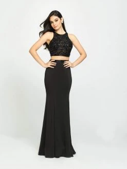 Madison James - 19-106 Beaded Illusion Bodice Two-Piece Gown Formal Gowns