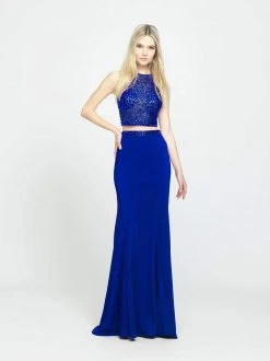 Madison James - 19-106 Beaded Illusion Bodice Two-Piece Gown Formal Gowns
