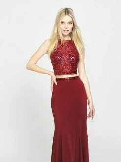 Madison James - 19-106 Beaded Illusion Bodice Two-Piece Gown Formal Gowns