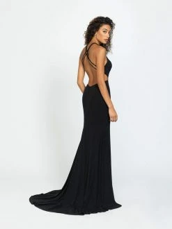 Madison James - 19-110 Crystal-Studded Illusion Paneled Gown Formal Gowns