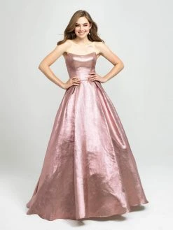 Madison James - 19-111 Strapless Glitter Mikado Ballgown