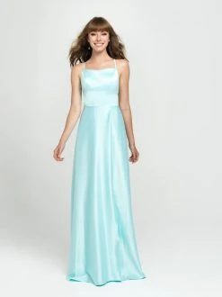 Formal Gowns Madison James - 19-115 Crisscross Designed Backless Satin Gown