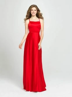 Formal Gowns Madison James - 19-115 Crisscross Designed Backless Satin Gown 11 Formal Gowns Madison James - 19-115 Crisscross Designed Backless Satin Gown