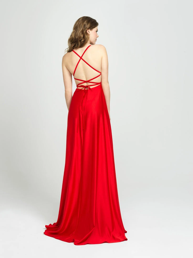 Formal Gowns Madison James - 19-115 Crisscross Designed Backless Satin Gown 5 Formal Gowns Madison James - 19-115 Crisscross Designed Backless Satin Gown