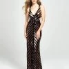 Formal Gowns Madison James - 19-117 Two Tone Sequined Deep V-neck Sheath Dress 2 Formal Gowns Madison James - 19-117 Two Tone Sequined Deep V-neck Sheath Dress