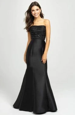 Formal Gowns Madison James - 19-118 Ruffled Beaded Strapless Mermaid Gown