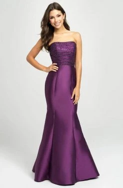 Formal Gowns Madison James - 19-118 Ruffled Beaded Strapless Mermaid Gown