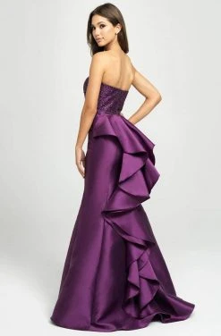 Formal Gowns Madison James - 19-118 Ruffled Beaded Strapless Mermaid Gown