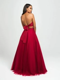 Madison James - 19-122 Embroidered Illusion Halter Tulle Gown Formal Gowns