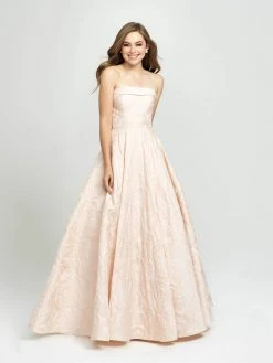 Madison James - 19-124 Strapless Floral Brocade Evening Gown Formal Gowns 16 Madison James - 19-124 Strapless Floral Brocade Evening Gown Formal Gowns