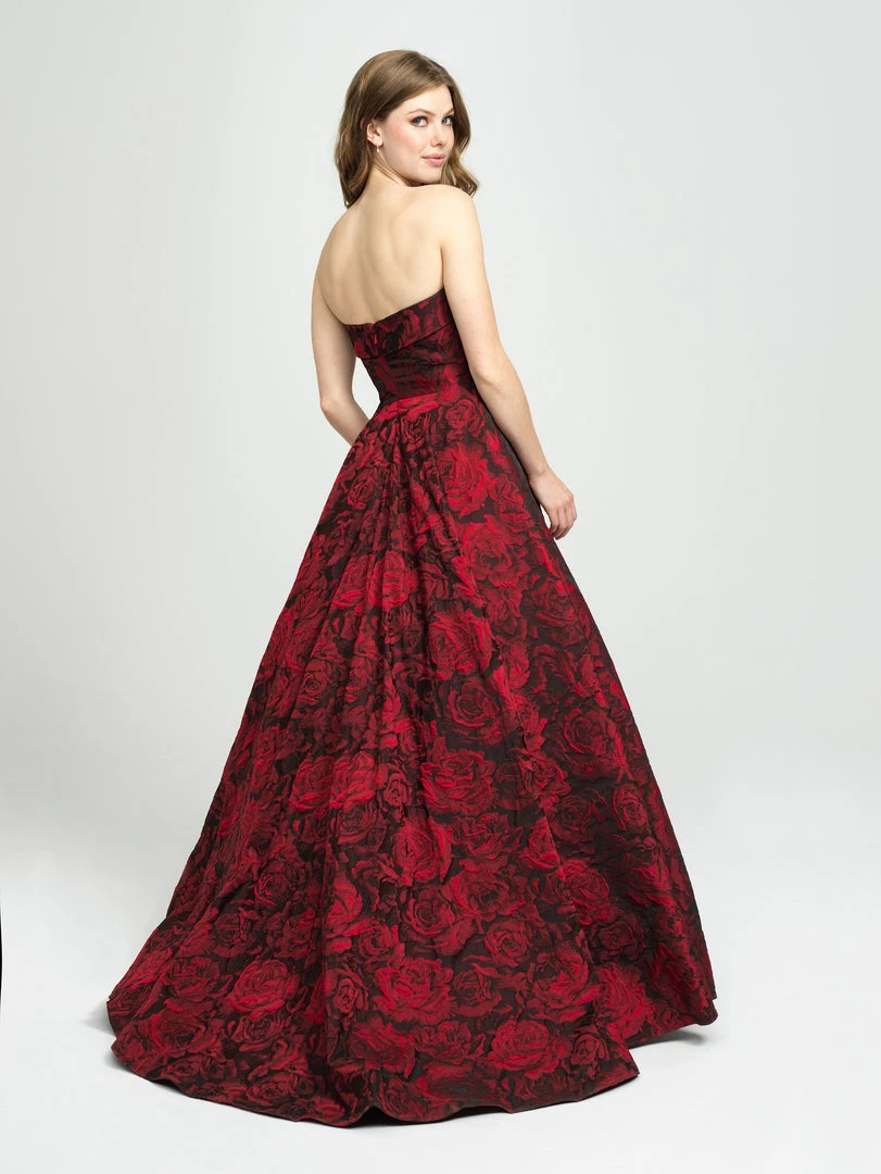 Madison James - 19-124 Strapless Floral Brocade Evening Gown Formal Gowns 5 Madison James - 19-124 Strapless Floral Brocade Evening Gown Formal Gowns
