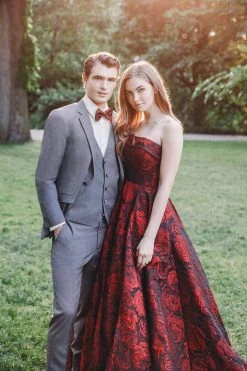 Madison James - 19-124 Strapless Floral Brocade Evening Gown Formal Gowns 15 Madison James - 19-124 Strapless Floral Brocade Evening Gown Formal Gowns