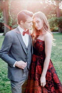 Madison James - 19-124 Strapless Floral Brocade Evening Gown Formal Gowns 17 Madison James - 19-124 Strapless Floral Brocade Evening Gown Formal Gowns