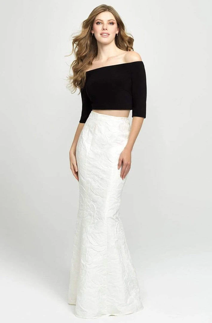 Madison James - 19-126 Quarter Sleeve Off Shoulder Floral Print Gown 6 Madison James - 19-126 Quarter Sleeve Off Shoulder Floral Print Gown