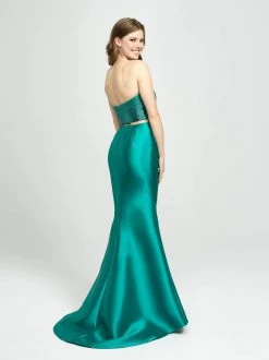 Madison James - 19-130 Strapless Beaded Bodice Mikado Gown