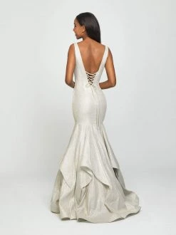 Formal Gowns Madison James - 19-132 Sparkle Net Deep V-neck Mermaid Dress 6 Formal Gowns Madison James - 19-132 Sparkle Net Deep V-neck Mermaid Dress