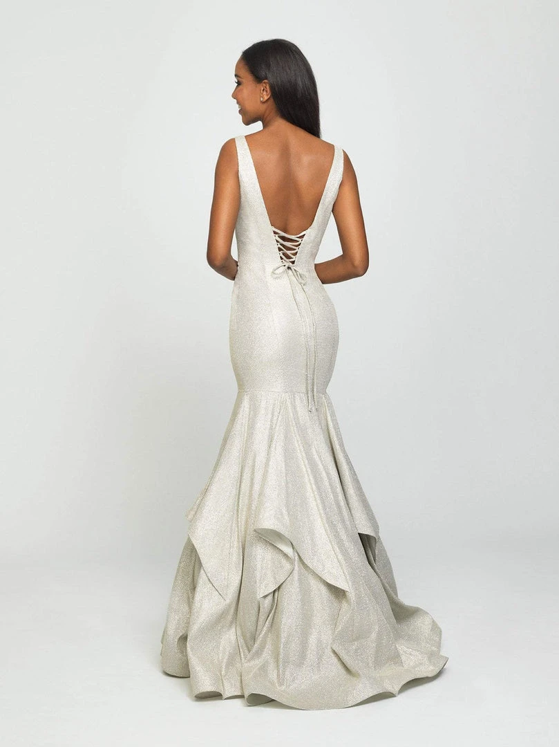 Formal Gowns Madison James - 19-132 Sparkle Net Deep V-neck Mermaid Dress 4 Formal Gowns Madison James - 19-132 Sparkle Net Deep V-neck Mermaid Dress