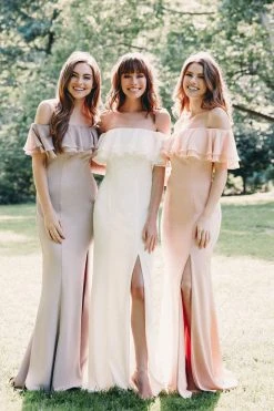 Madison James - 19-137 Ruffled Off-Shoulder Gown With Slit Formal Gowns 15 Madison James - 19-137 Ruffled Off-Shoulder Gown With Slit Formal Gowns