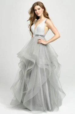 Formal Gowns Madison James - 19-138 Plunging V-Neck Ruffled Ballgown 12 Formal Gowns Madison James - 19-138 Plunging V-Neck Ruffled Ballgown