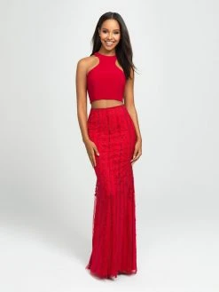 Formal Gowns Madison James - 19-141 Two Piece Halter Sheath Dress