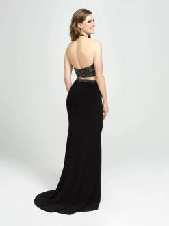 Formal Gowns Madison James - 19-143 Two Piece Halter Open Back Gown