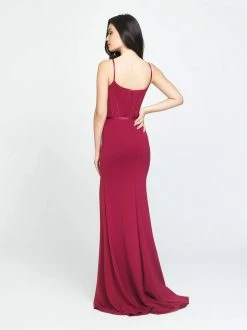 Madison James - 19-147 Boning Fitted Gown With Slit Formal Gowns 9 Madison James - 19-147 Boning Fitted Gown With Slit Formal Gowns