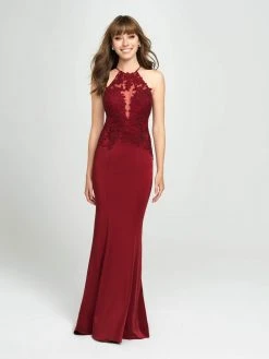 Madison James - 19-153 Strappy Embroidered Halter Dress Formal Gowns 9 Madison James - 19-153 Strappy Embroidered Halter Dress Formal Gowns