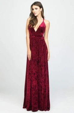 Madison James - 19-156 Plunging V-Neck A-Line Dress 13 Madison James - 19-156 Plunging V-Neck A-Line Dress