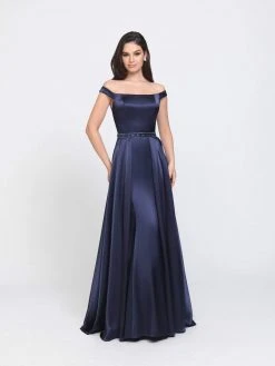 Formal Gowns Madison James - 19-161 Off Shoulder Satin Overskirt Gown