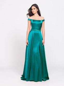 Formal Gowns Madison James - 19-161 Off Shoulder Satin Overskirt Gown